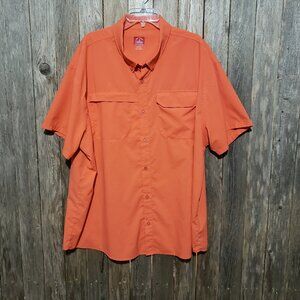 Red Hook Lure XXXL 3XL Men's Shirt Orange Short Sleeve Button Outdoor Vented